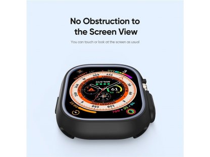 Pouzdro DUX DUCIS Bamo pro Apple Watch Ultra/Ultra 2 49 mm z tvrdého PC + měkkého silikonu - půlnoční/šedá