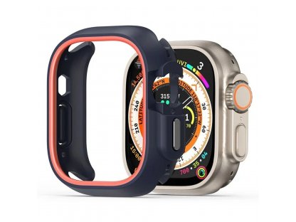 Pouzdro DUX DUCIS Bamo pro Apple Watch Ultra/Ultra 2 49 mm z tvrdého PC + měkkého silikonu - půlnoční/oranžové