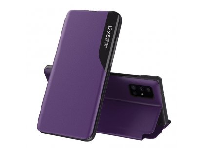 Eco Leather View Case elegantní pouzdro s klapkou a funkcí podstavce Huawei P40 Pro fialové