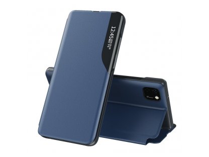 Eco Leather View Case elegantní pouzdro s klapkou a funkcí podstavce Huawei Y5p modré