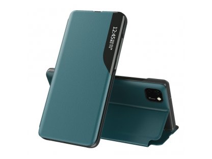 Eco Leather View Case elegantní pouzdro s klapkou a funkcí podstavce Huawei Y5p zelené