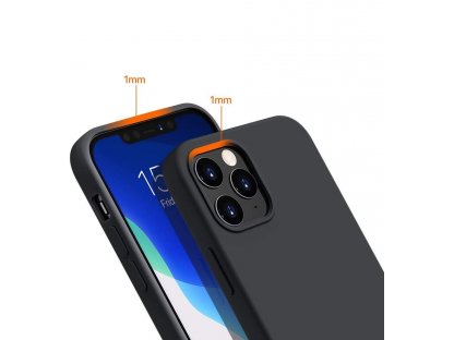 Elastický silikonový zadní kryt pro iPhone 12 mini černý