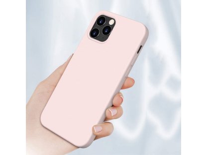 Elastický silikonový zadní kryt pro iPhone 12 mini růžový