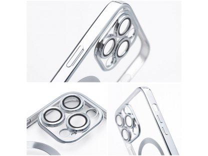 Electro Mag Cover case compatible with MagSafe for IPHONE 15 PLUS silver