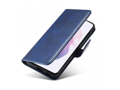 Elegantní knížkové pouzdro Magnet Case s funkcí stojánku pro Samsung Galaxy S22 Ultra modré