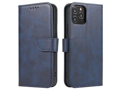 Elegantní magnetické knížkové pouzdro s funkcí stojánku pro Xiaomi Redmi Note 11S / Note 11 modré