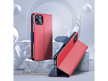 Fancy Book case for MOTOROLA MOTO G14 red / navy