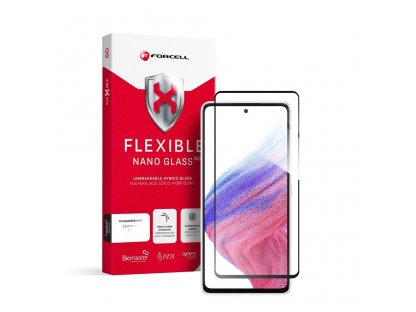 Flexibilní 5D Full Glue hybridní sklo pro Samsung Galaxy A53 5G černé