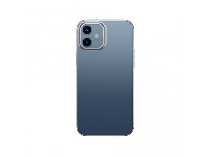 Flexibilní gelový zadní kryt s lesklým kovovým rámečkem pro iPhone 12 mini Moonlight silver (ARAPIPH54N-MD0S)