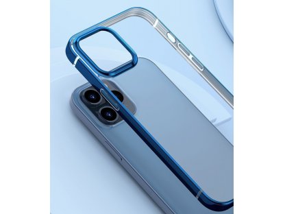 Flexibilní gelový zadní kryt s lesklým kovovým rámečkem pro iPhone 12 mini Tmavě zelený (ARAPIPH54N-MD06)