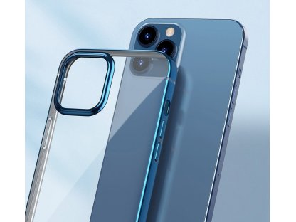 Flexibilní gelový zadní kryt s lesklým kovovým rámečkem pro iPhone 12 mini Tmavě zelený (ARAPIPH54N-MD06)