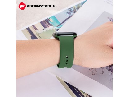 Řemínek FORCELL F-DESIGN FA01 pro Apple Watch 38/40/41 mm - tmavě zelený