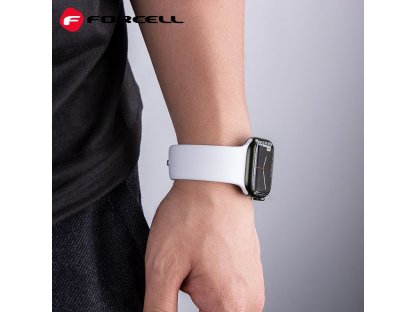 Řemínek FORCELL F-DESIGN FA01 pro Apple Watch 42/44/45/49 mm - bílý