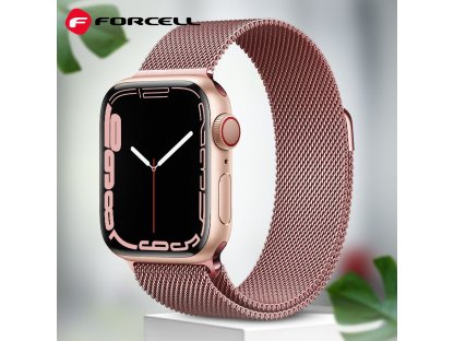 Řemínek FORCELL F-DESIGN FA03 pro Apple Watch 38/40/41 mm - růžové zlato