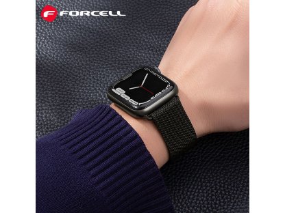 Řemínek FORCELL F-DESIGN FA03 pro Apple Watch 42/44/45/49 mm - černý