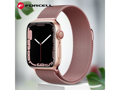 Řemínek FORCELL F-DESIGN FA03 pro Apple Watch 42/44/45/49 mm - růžové zlato