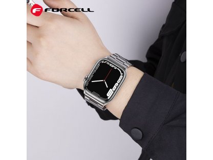 Řemínek FORCELL F-DESIGN FA10 pro Apple Watch 42/44/45/49 mm - stříbrný