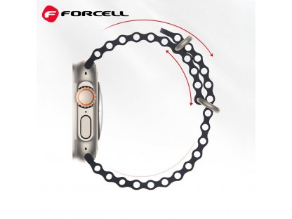 Řemínek FORCELL F-DESIGN FA12 pro Apple Watch 42/44/45/49 mm - černý