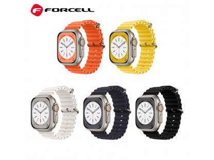 Řemínek FORCELL F-DESIGN FA12 pro Apple Watch 42/44/45/49mm - oranžový