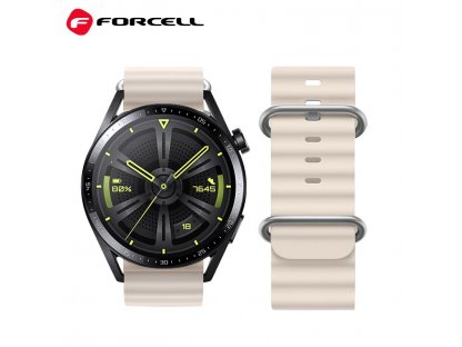 Řemínek FORCELL F-DESIGN FS01 pro Samsung Watch 22mm - béžový