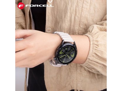 Řemínek FORCELL F-DESIGN FS01 pro Samsung Watch 22mm - béžový