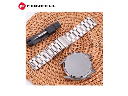 Řemínek FORCELL F-DESIGN FS06 pro Samsung Watch 20 mm - stříbrný