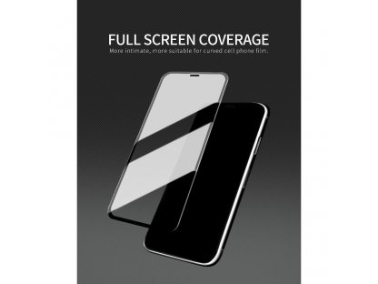 Full Cover Extra silné křišťálově čiré tvrzené sklo pro iPhone 11 (celopolep), černé