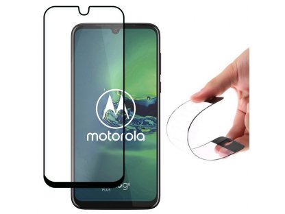 Full Cover Flexi Nano skleněná fólie s rámem Motorola G8 Plus černá