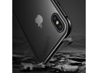 Full Magnetic Case magnetické pouzdro 360 na přední i zadní část + sklo na displej iPhone 11 Pro černo/průsvitné