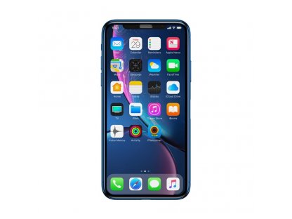 Full-screen tvrzené sklo 3D na celý displej s krytem na reproduktor Apple iPhone XR černé (SGAPIPH61-WA01)