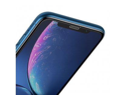 Full-screen tvrzené sklo 3D na celý displej s krytem na reproduktor Apple iPhone XR černé (SGAPIPH61-WA01)
