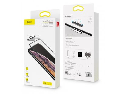 Full-screen tvrzené sklo 3D na celý displej s krytem na reproduktor Apple iPhone XR černé (SGAPIPH61-WA01)