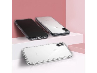 Fusion Kit pouzdro s gelovým rámem + řemínek a úchyt pro kartu iPhone XS průsvitné (FSAP0023-RPKG)