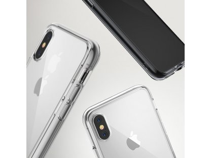 Fusion Kit pouzdro s gelovým rámem + řemínek a úchyt pro kartu iPhone XS průsvitné (FSAP0023-RPKG)