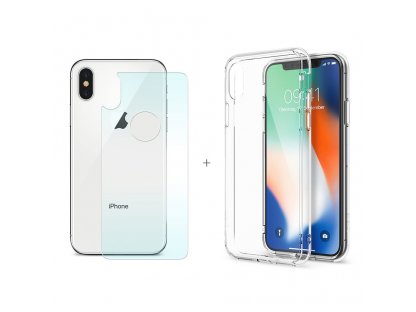 Fusion Kit pouzdro s gelovým rámem + řemínek a úchyt pro kartu iPhone XS průsvitné (FSAP0023-RPKG)