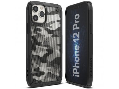 Fusion X Design pancéřové pouzdro s rámem iPhone 12 Pro / iPhone 12 černé Camo Black (XDAP0016)