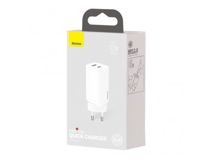 GaN2 Lite 65W Quick Charge USB / USB Type C Quick Charge 3.0 Power Delivery (nitrid galia), bílá (CCGAN2L-B02)