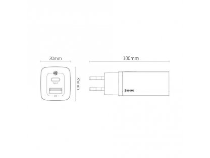 GaN2 Lite 65W Quick Charge USB / USB Type C Quick Charge 3.0 Power Delivery (nitrid galia), bílá (CCGAN2L-B02)