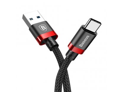 Golden Belt odolný pletený kabel USB 3.0 USB Type-C 3A červený