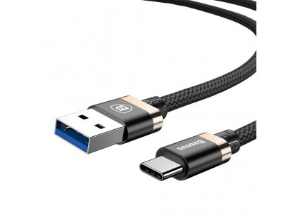 Golden Belt odolný pletený kabel USB 3.0 USB Type-C 3A zlatý