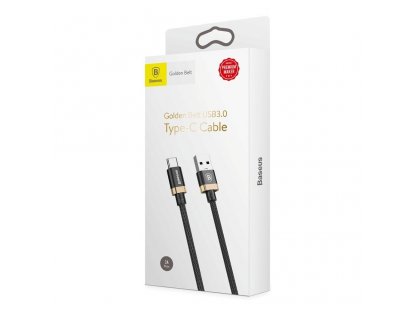 Golden Belt odolný pletený kabel USB 3.0 USB Type-C 3A zlatý