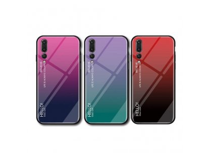 Gradient Glass pouzdro s vrstvou z tvrzeného skla Huawei P20 Pro růžové