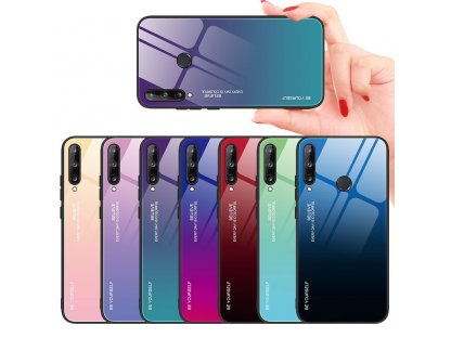 Gradient Glass pouzdro z tvrzeného skla Huawei P40 Lite E černo/modré