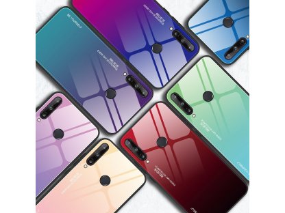 Gradient Glass pouzdro z tvrzeného skla Huawei P40 Lite E černo/modré