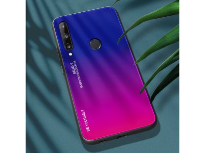 Gradient Glass pouzdro z tvrzeného skla Huawei P40 Lite E růžově/fialové