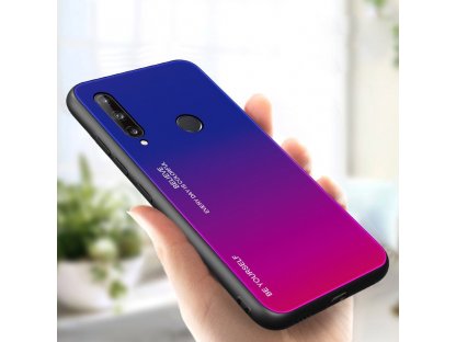 Gradient Glass pouzdro z tvrzeného skla Huawei P40 Lite E růžově/fialové