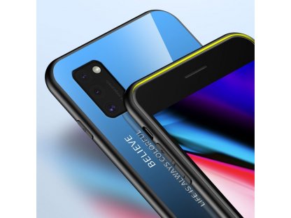 Gradient Glass pouzdro z tvrzeného skla Samsung Galaxy A41 růžové