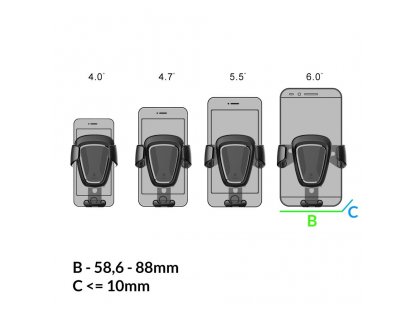 Gravity Car Mount gravitační držák do auta na ventilační mřížku 4-6" černý (SUYL-01)