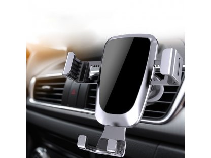 Gravitační držák do auta pro smartphone na mřížku čelního skla černý