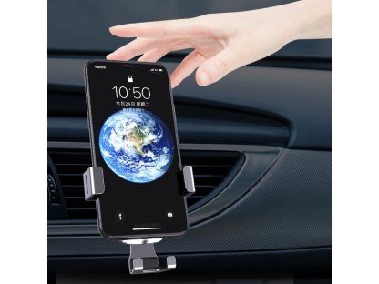 Gravitační držák do auta pro smartphone na mřížku čelního skla černý